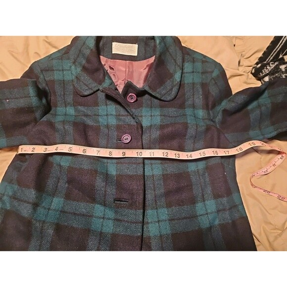 Pendleton Wool Blazer Jacket Tartan Plaid Blue Green Button Up Womens 10 USA - Picture 5 of 7